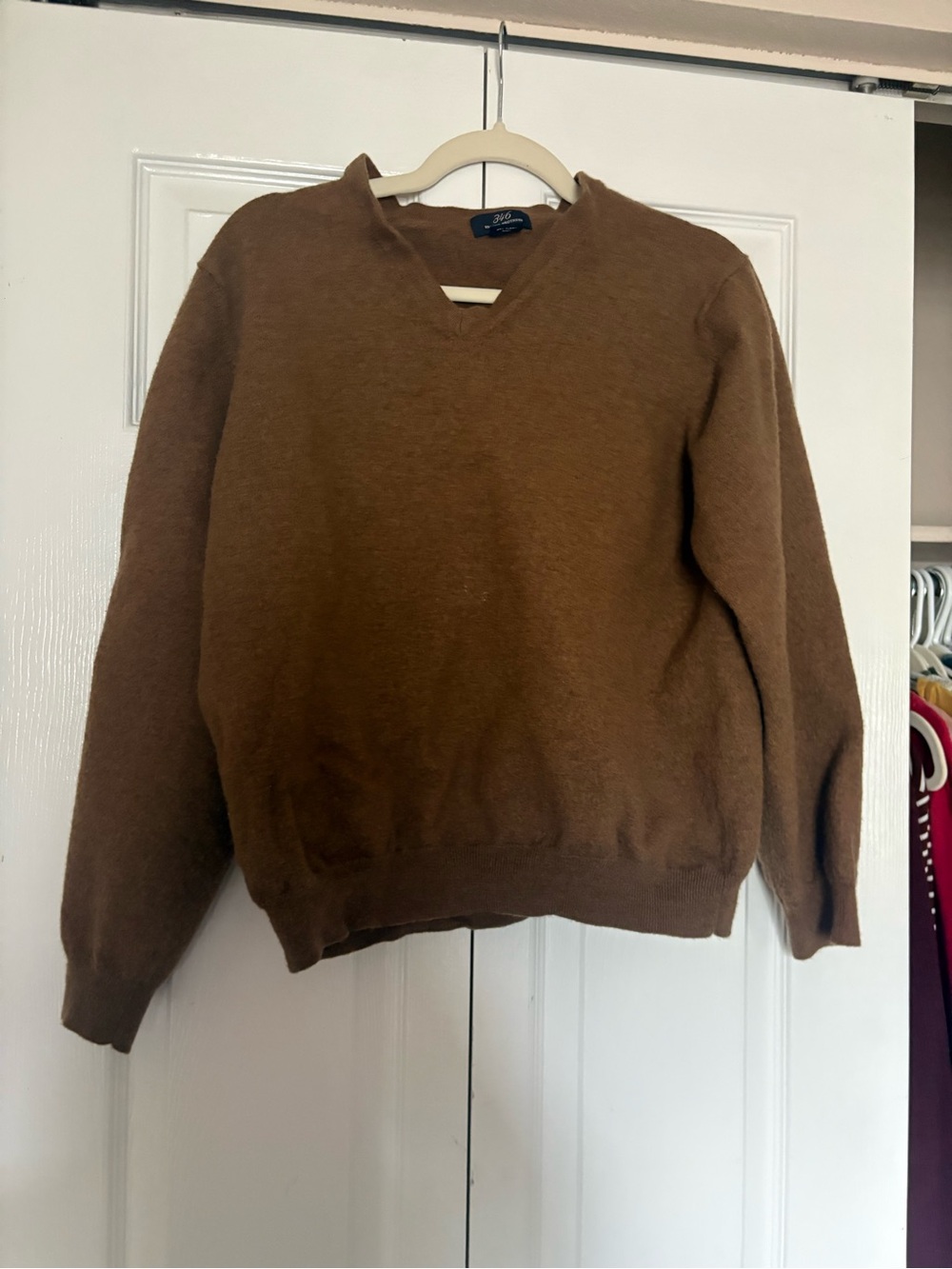Women’s wool Brown V-Neck Sweater - Classic Casual Knit